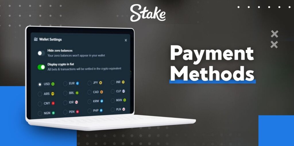 Payment Methods at Stake Pakistan gaming site