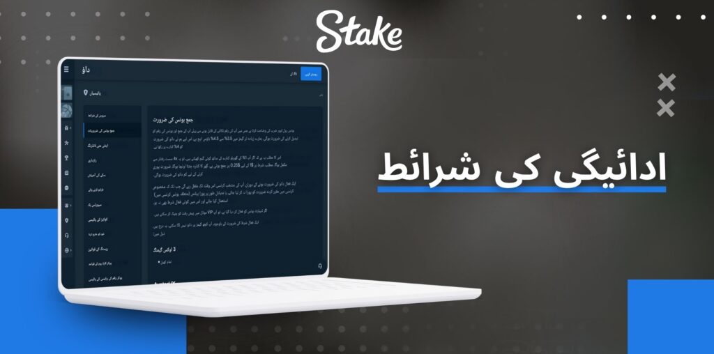 Stake ادائیگی کی شرائط